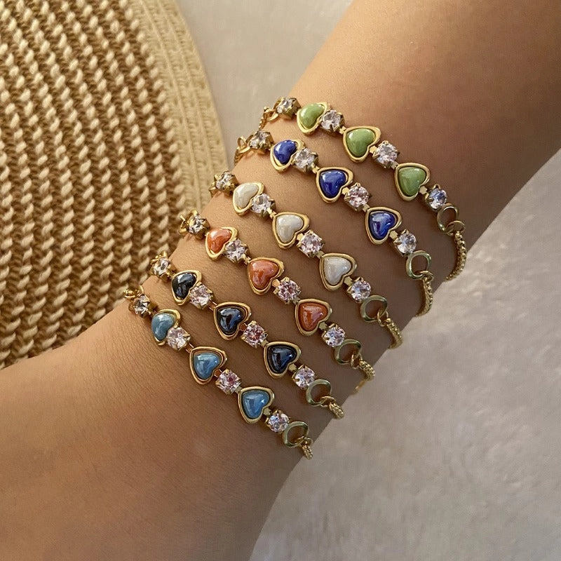 Wholesale Love Bracelet Full of Diamonds Stainless Steel Retro Bracelet