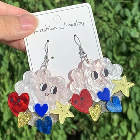 Wholesale Love Cloud Expression Earrings