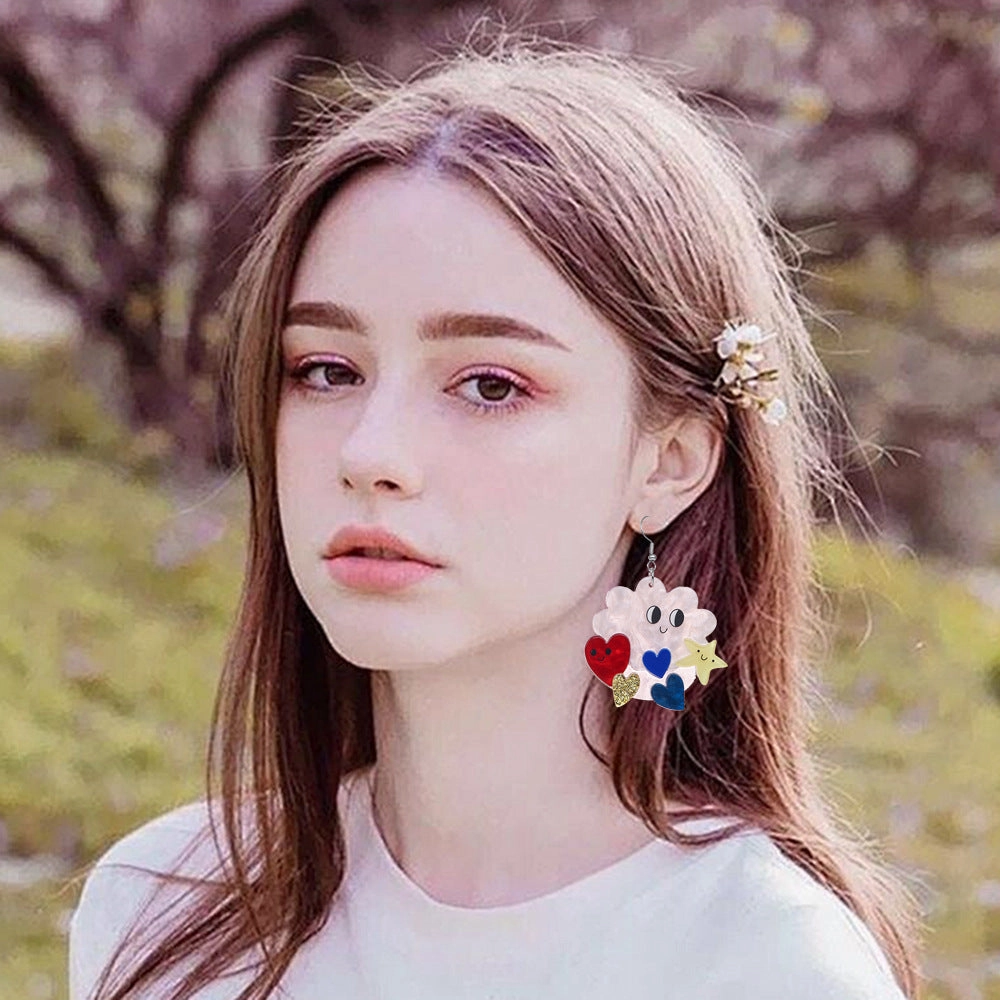 Wholesale Love Cloud Expression Earrings