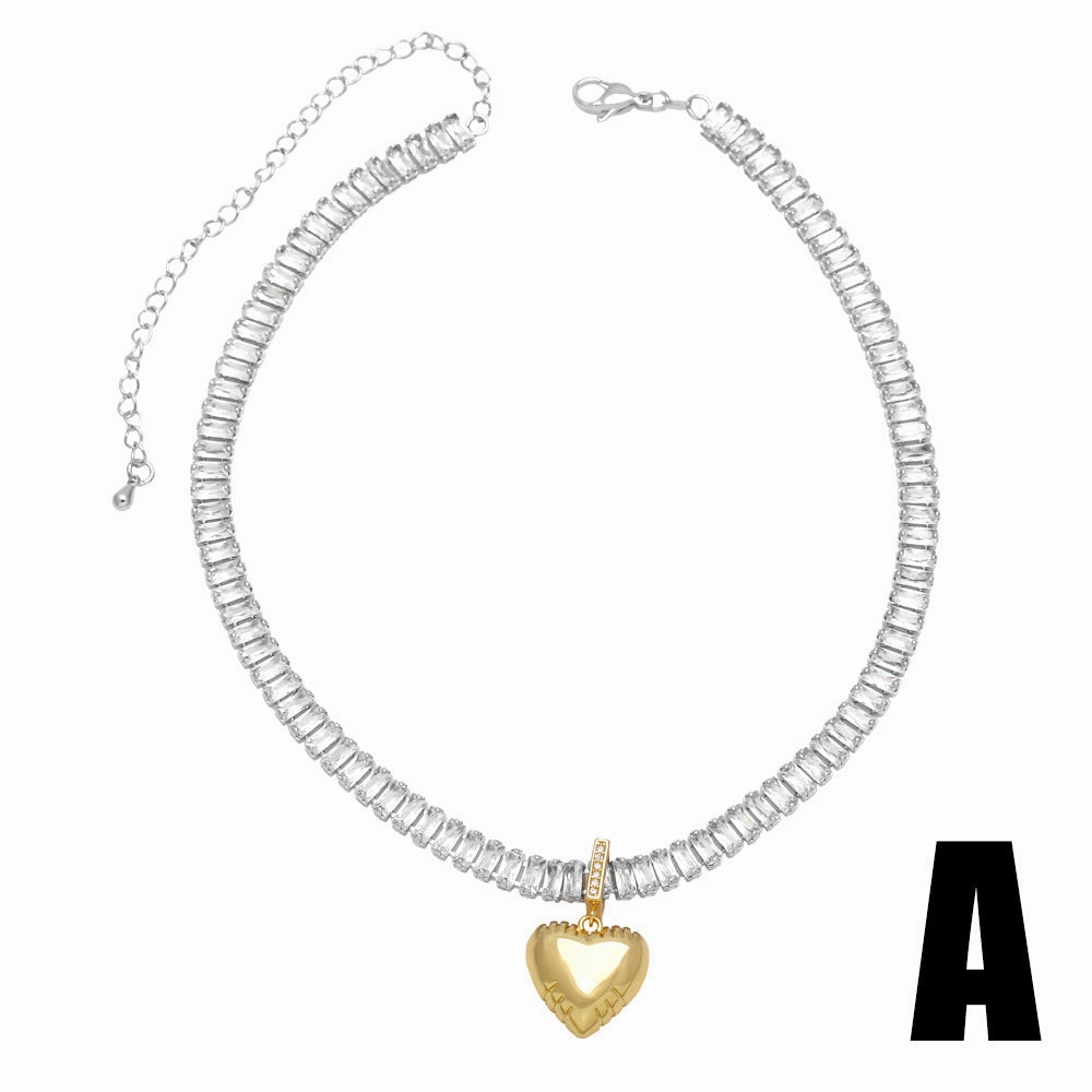 Wholesale Love Copper Plated 18k Gold Vintage Star Necklace
