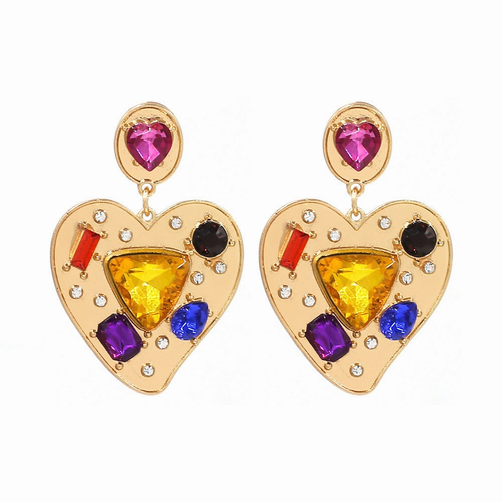 Wholesale Love Diamond Earrings Alloy