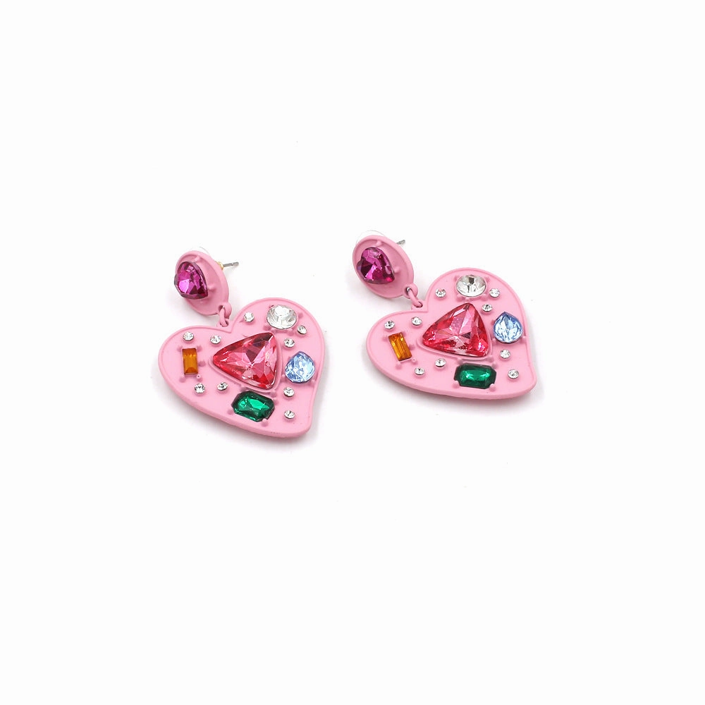 Wholesale Love Diamond Earrings Alloy
