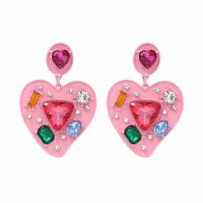 Wholesale Love Diamond Earrings Alloy