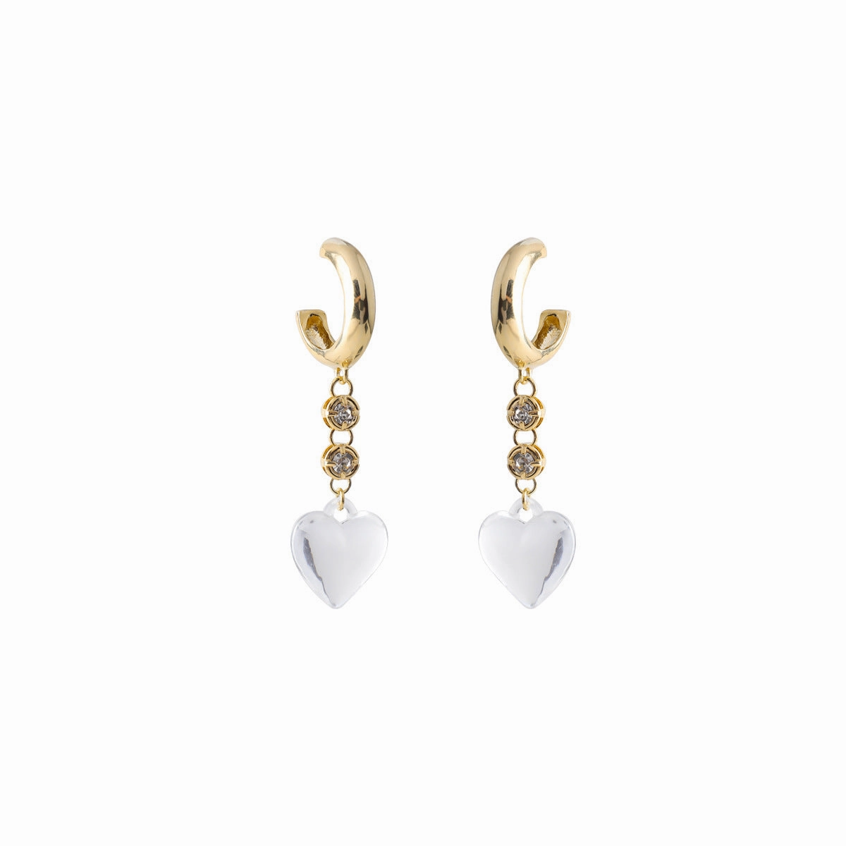Wholesale Love Diamond Pearl Copper Stud Earrings