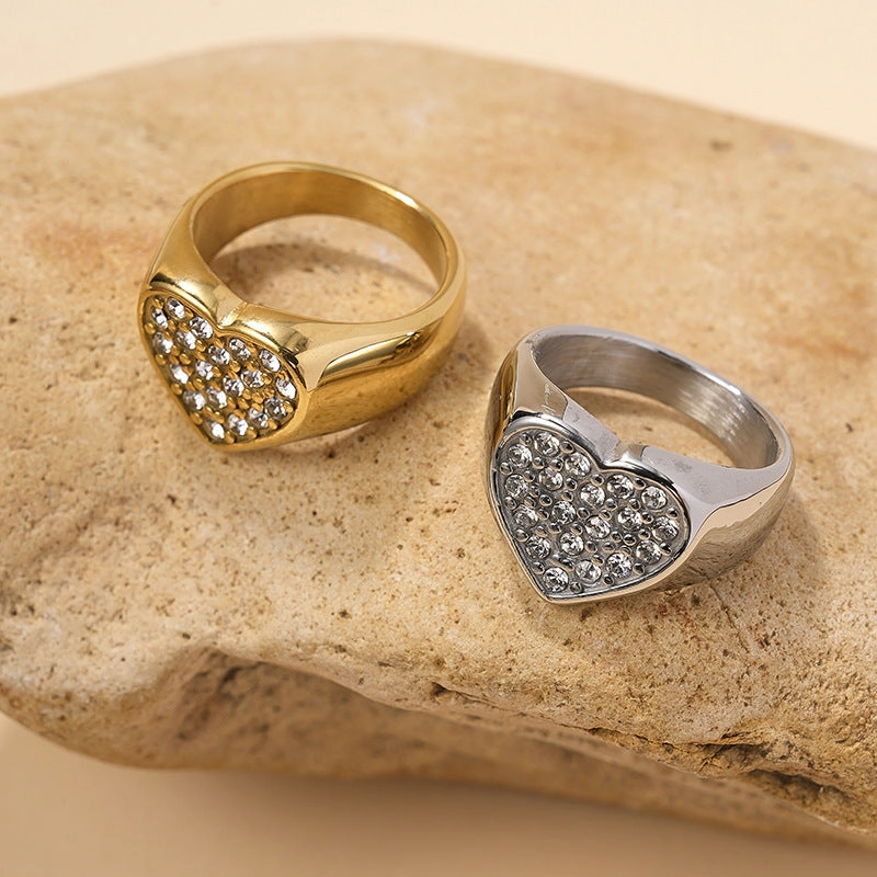 Wholesale Love Diamond Set Titanium Steel Rings