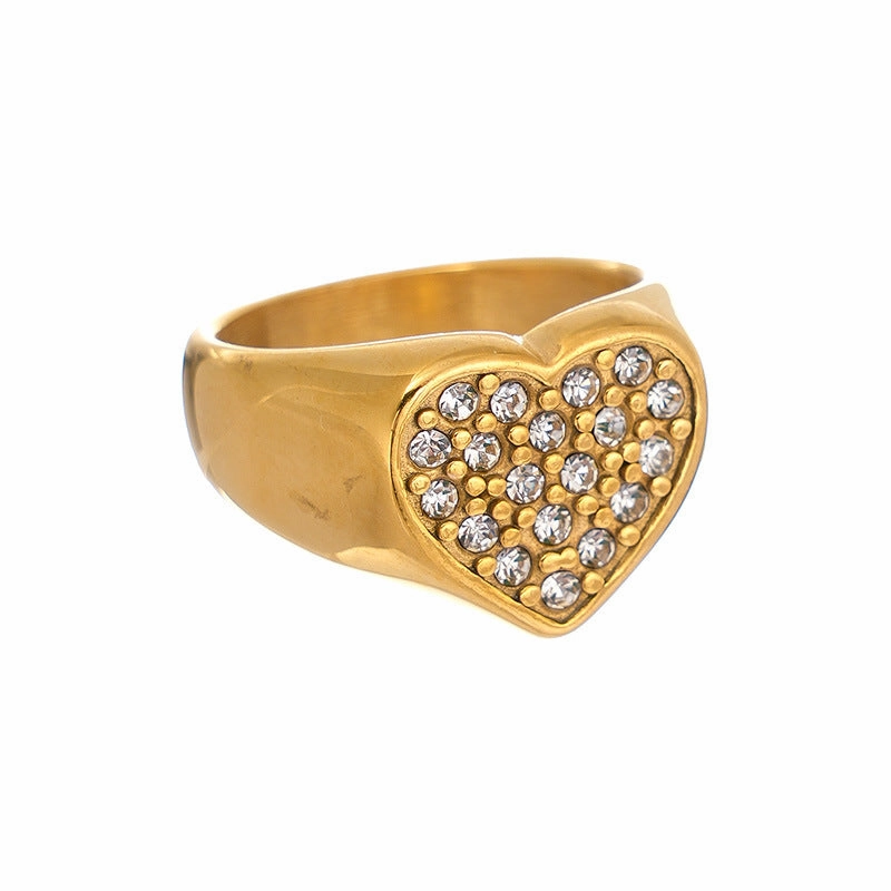 Wholesale Love Diamond Set Titanium Steel Rings