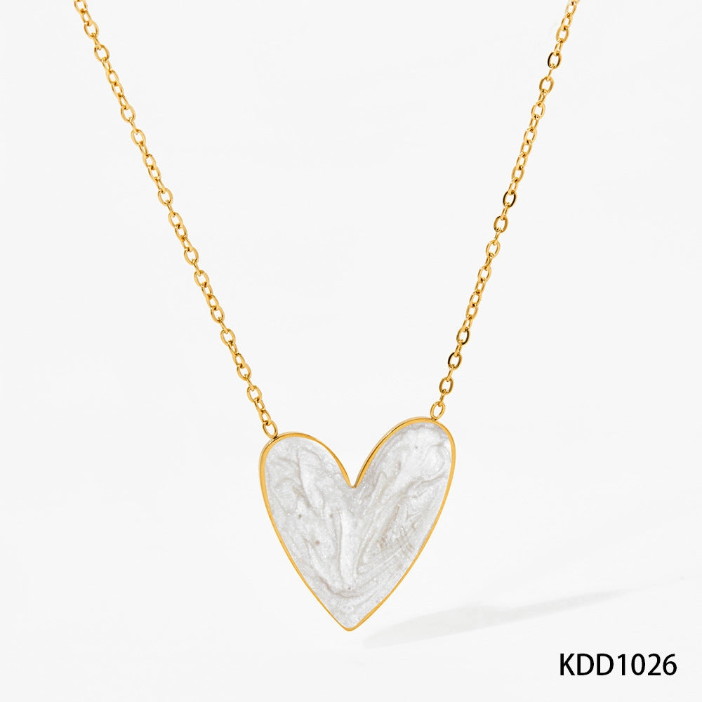 Wholesale Love Enamel Stainless Steel Pendant Necklace