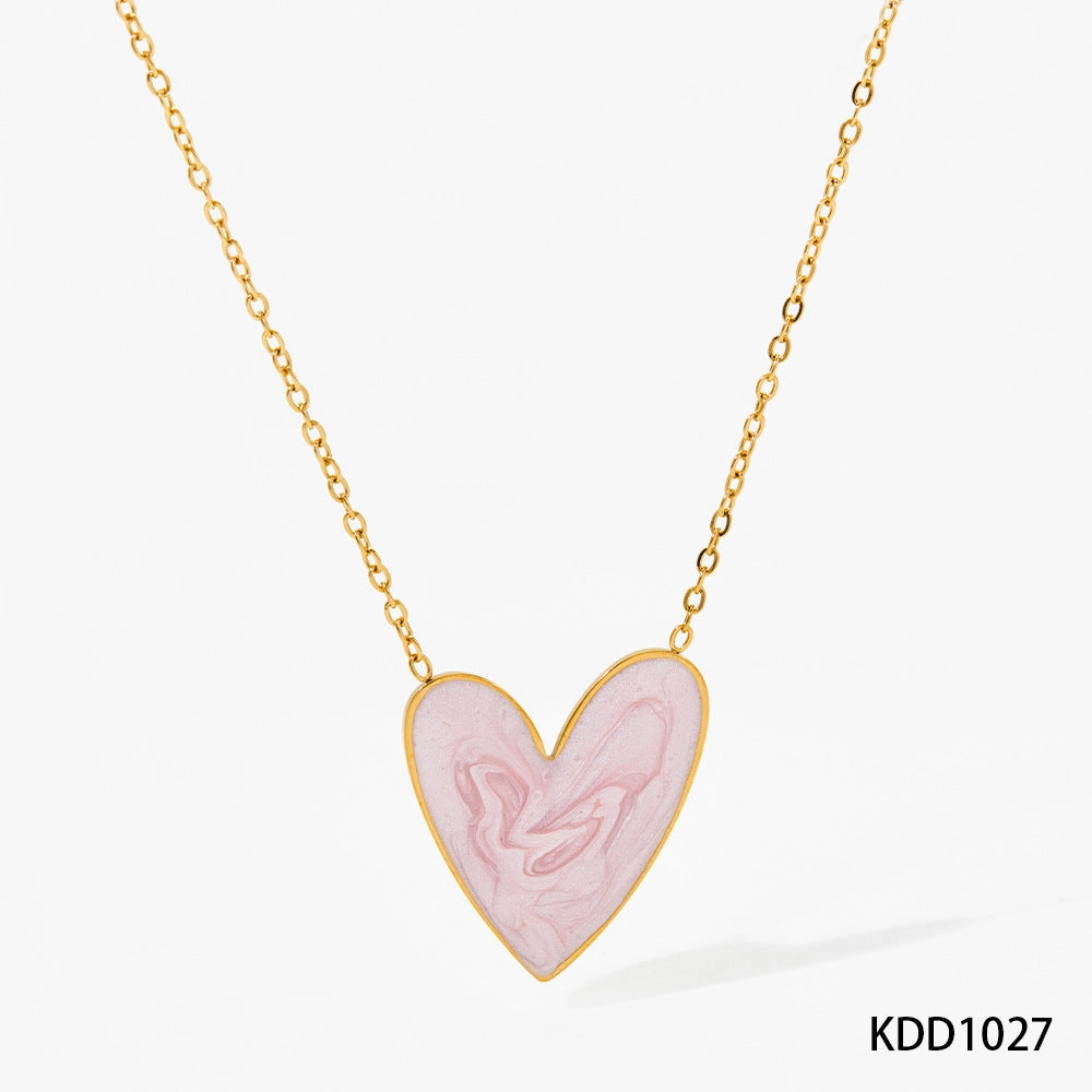 Wholesale Love Enamel Stainless Steel Pendant Necklace