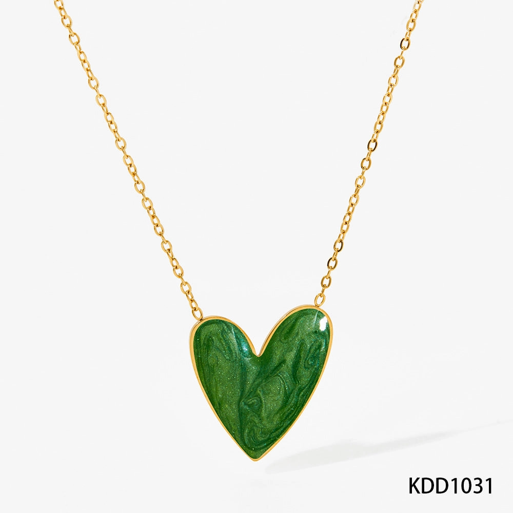 Wholesale Love Enamel Stainless Steel Pendant Necklace