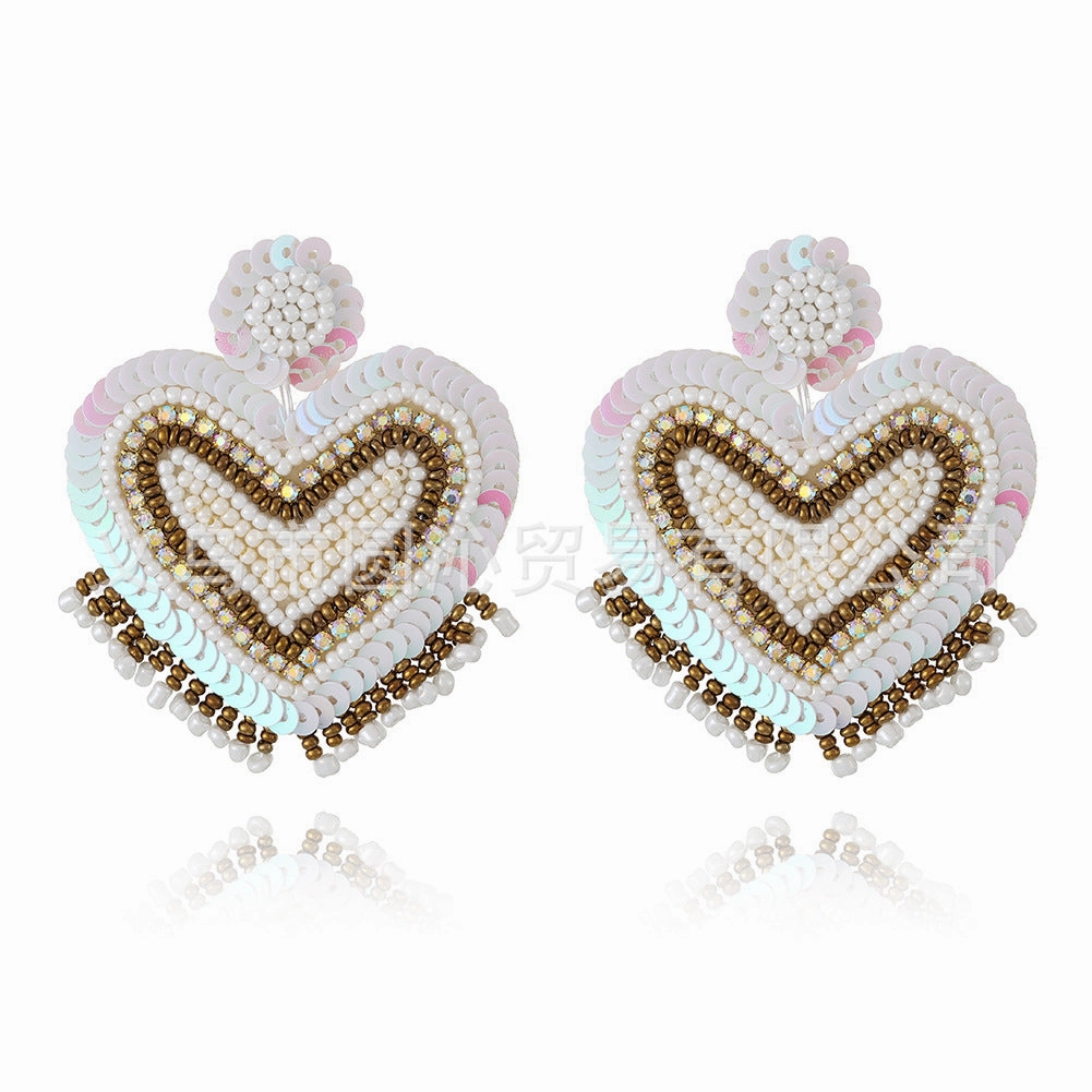 Wholesale Love Fabric Handmade Rice Ball Earrings