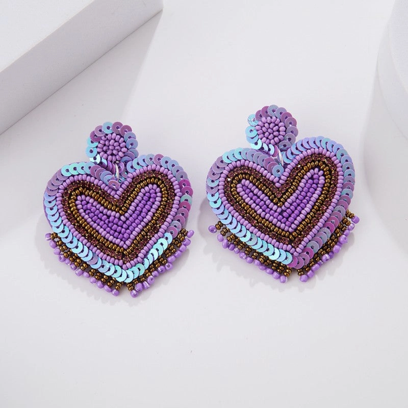 Wholesale Love Fabric Handmade Rice Ball Earrings