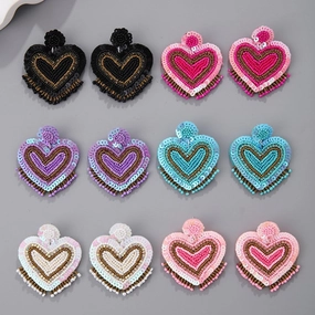 Wholesale Love Fabric Handmade Rice Ball Earrings
