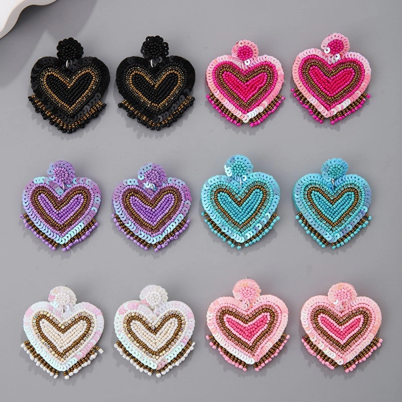 Wholesale Love Fabric Handmade Rice Ball Earrings