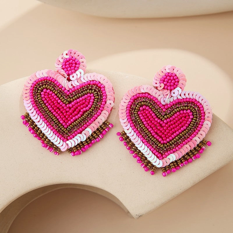 Wholesale Love Fabric Handmade Rice Ball Earrings