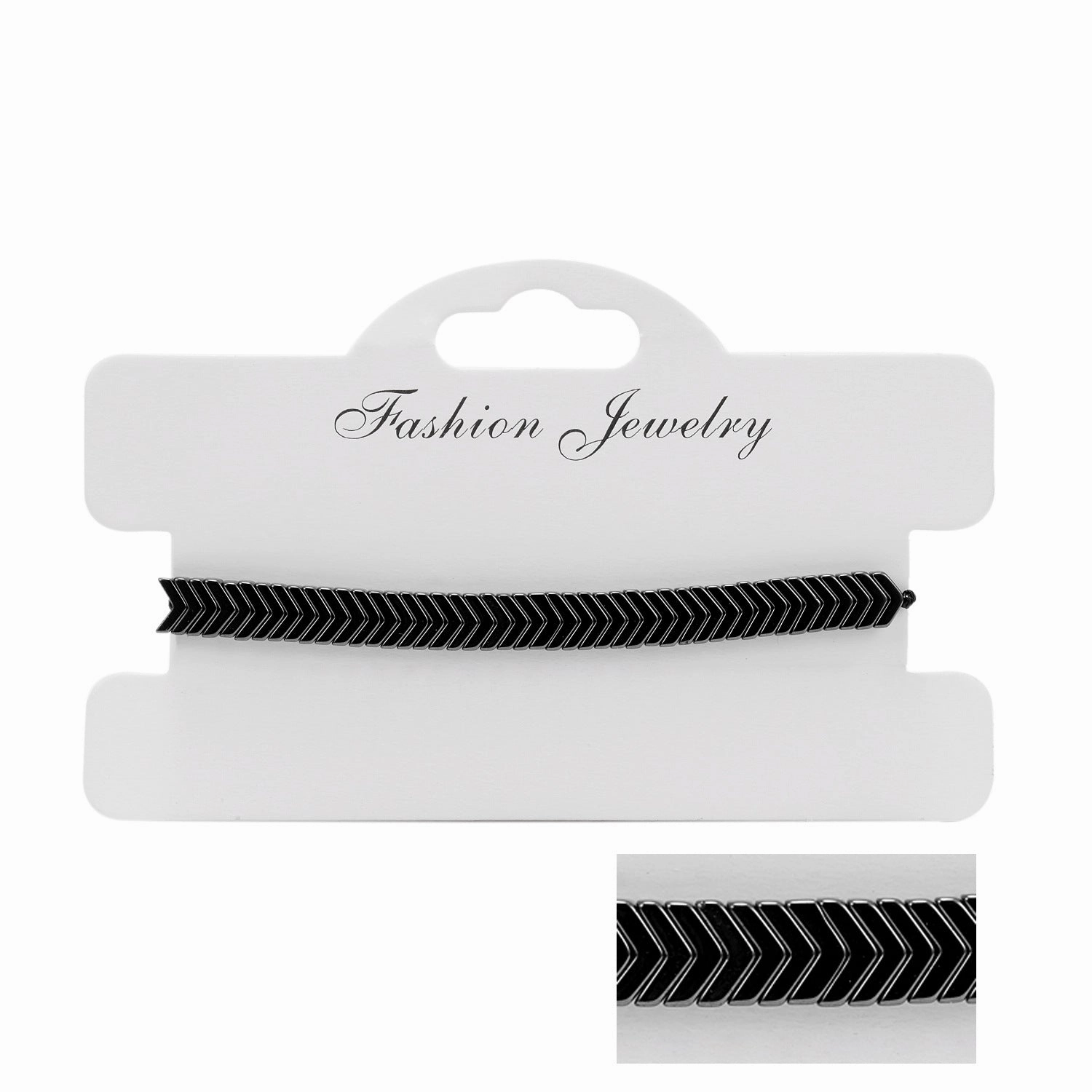 Wholesale Love flat bead black gallstone hand-woven adjustable bracelet