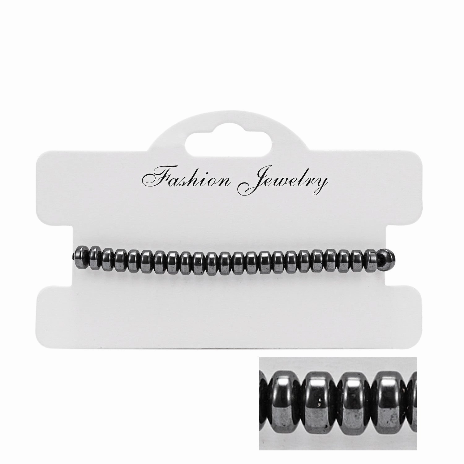 Wholesale Love flat bead black gallstone hand-woven adjustable bracelet