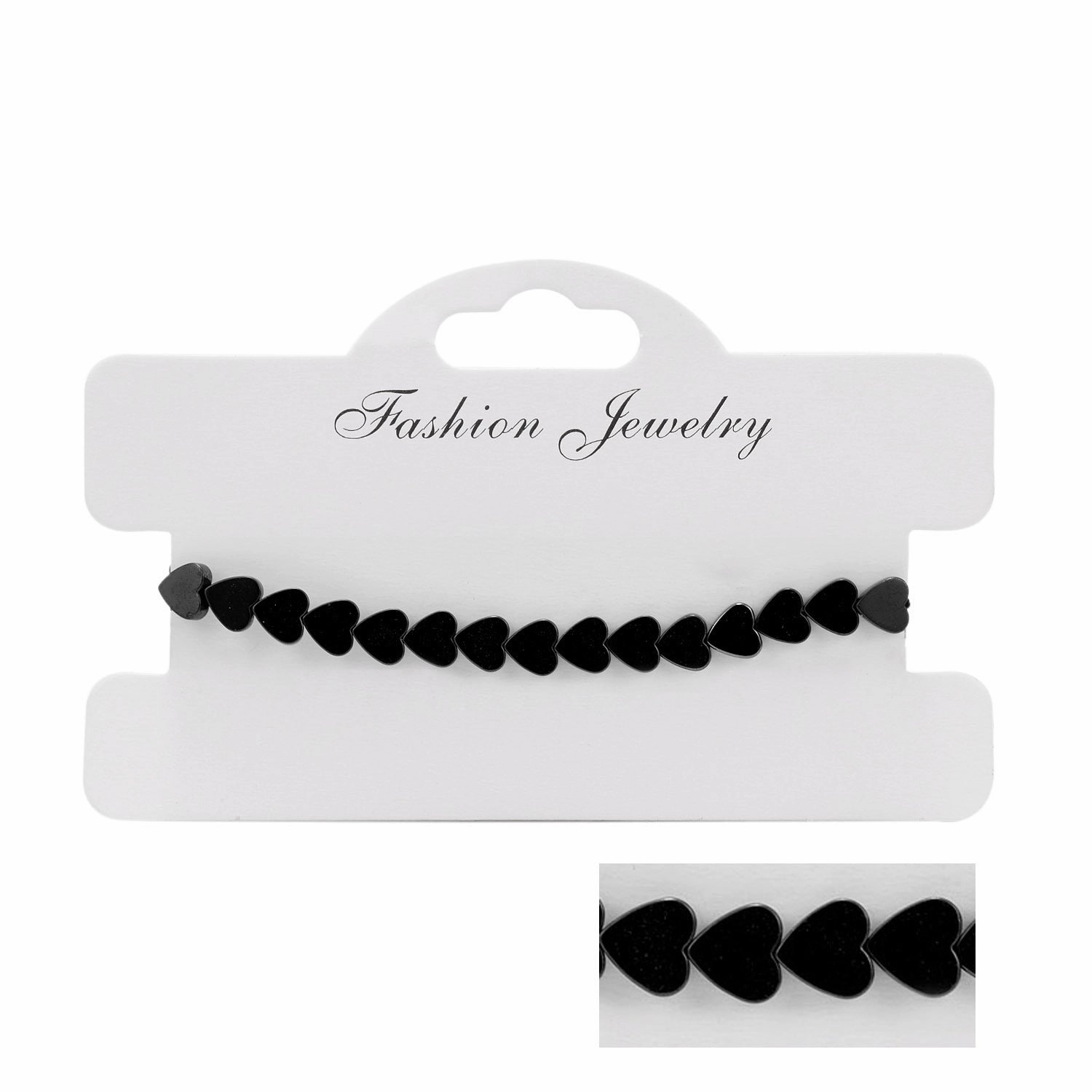 Wholesale Love flat bead black gallstone hand-woven adjustable bracelet
