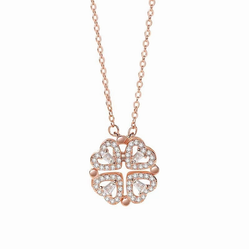 Wholesale Love Four-leaf Clover Stacking Necklace