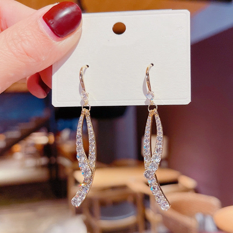 Wholesale Love Full Diamond Crystal Alloy Earrings