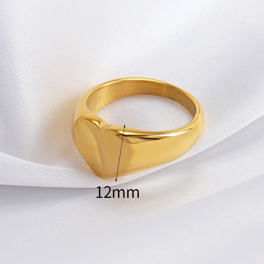 Wholesale Love Glossy Stainless Steel Ring