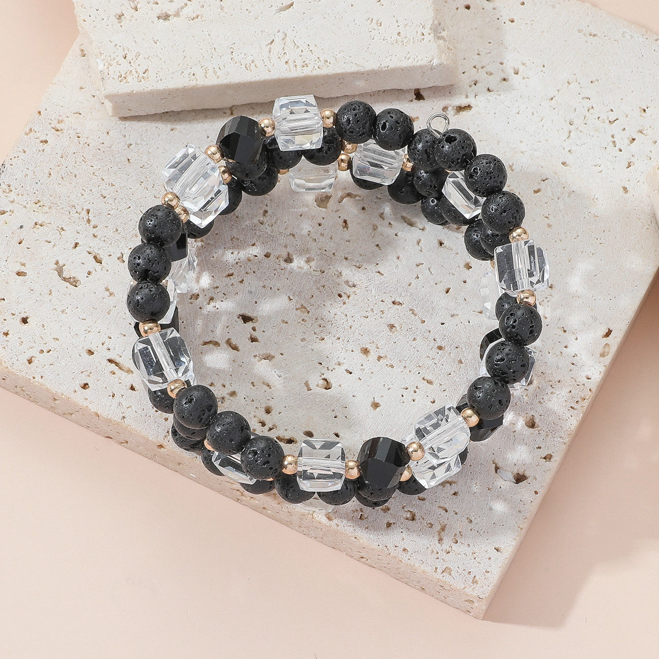 Wholesale Love Heart Brass Tube Beads Multilayer Alloy Bracelet