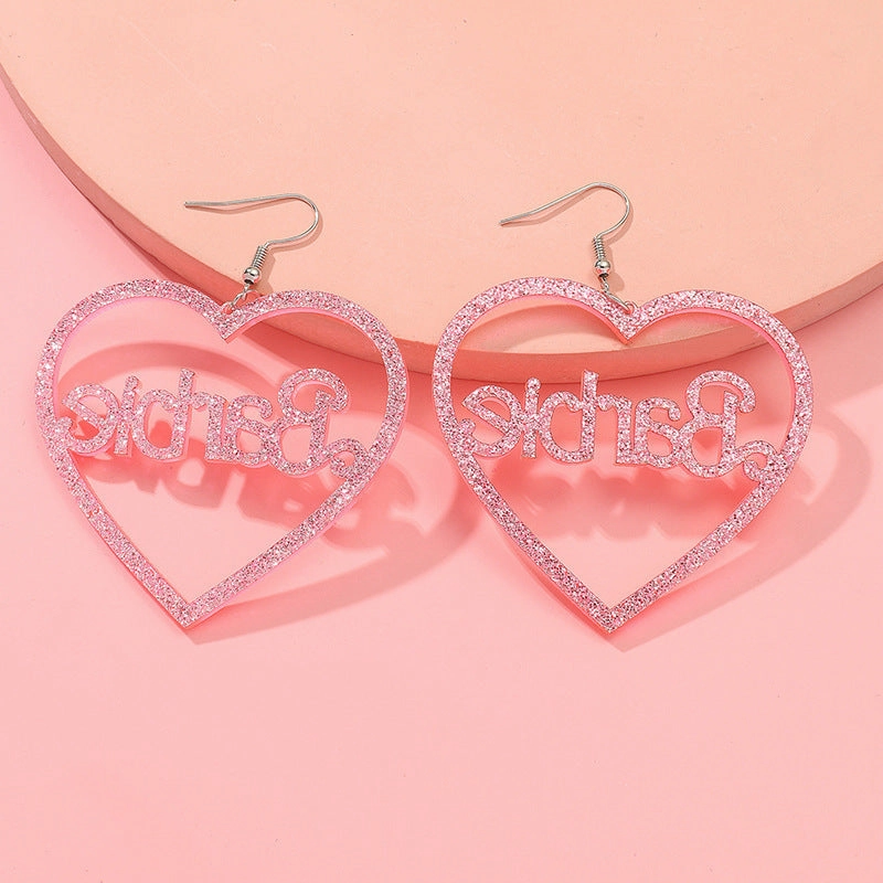Wholesale Love Heart Hollow Acrylic Earrings