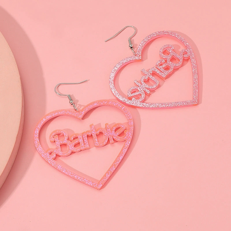 Wholesale Love Heart Hollow Acrylic Earrings