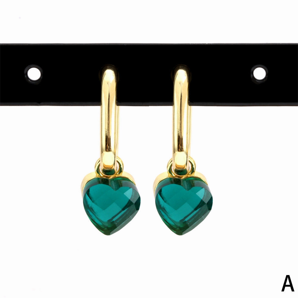 Wholesale Love Heart Pendant Copper Earrings