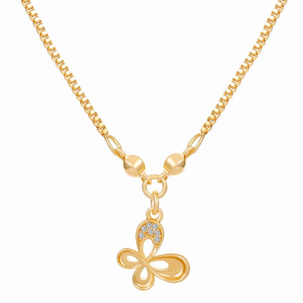 Wholesale Love Heart Vintage Butterfly Tassel Heart Shape Clavicle Alloy Necklaces