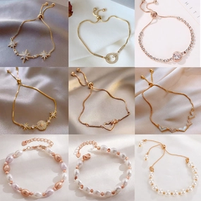 Wholesale Love Heart Vintage Pearl Alloy Bracelet