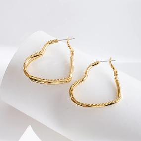 Wholesale Love Hollow Copper Earrings