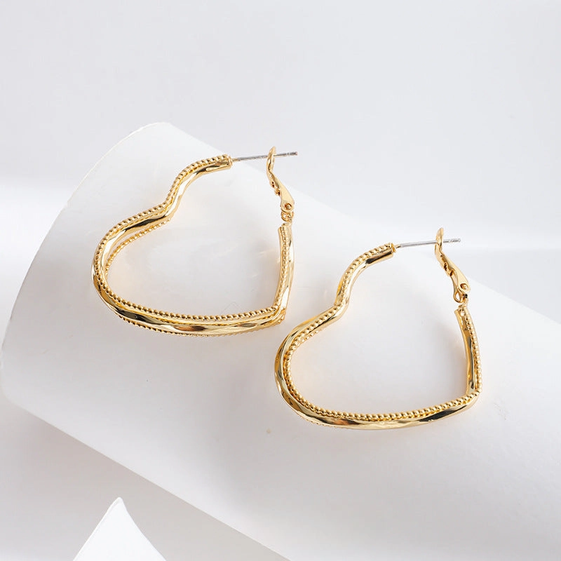 Wholesale Love Hollow Copper Earrings