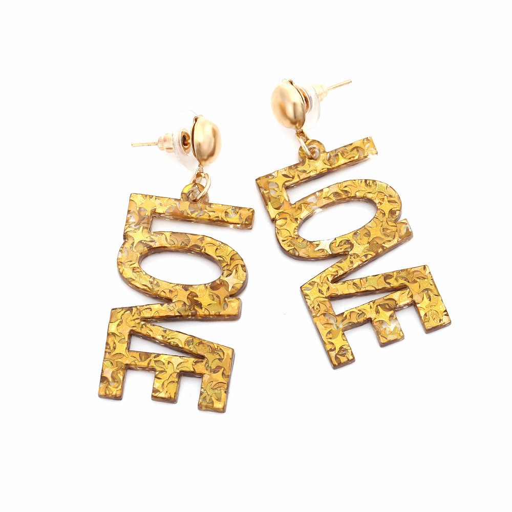 Wholesale LOVE Letter Acrylic Earrings