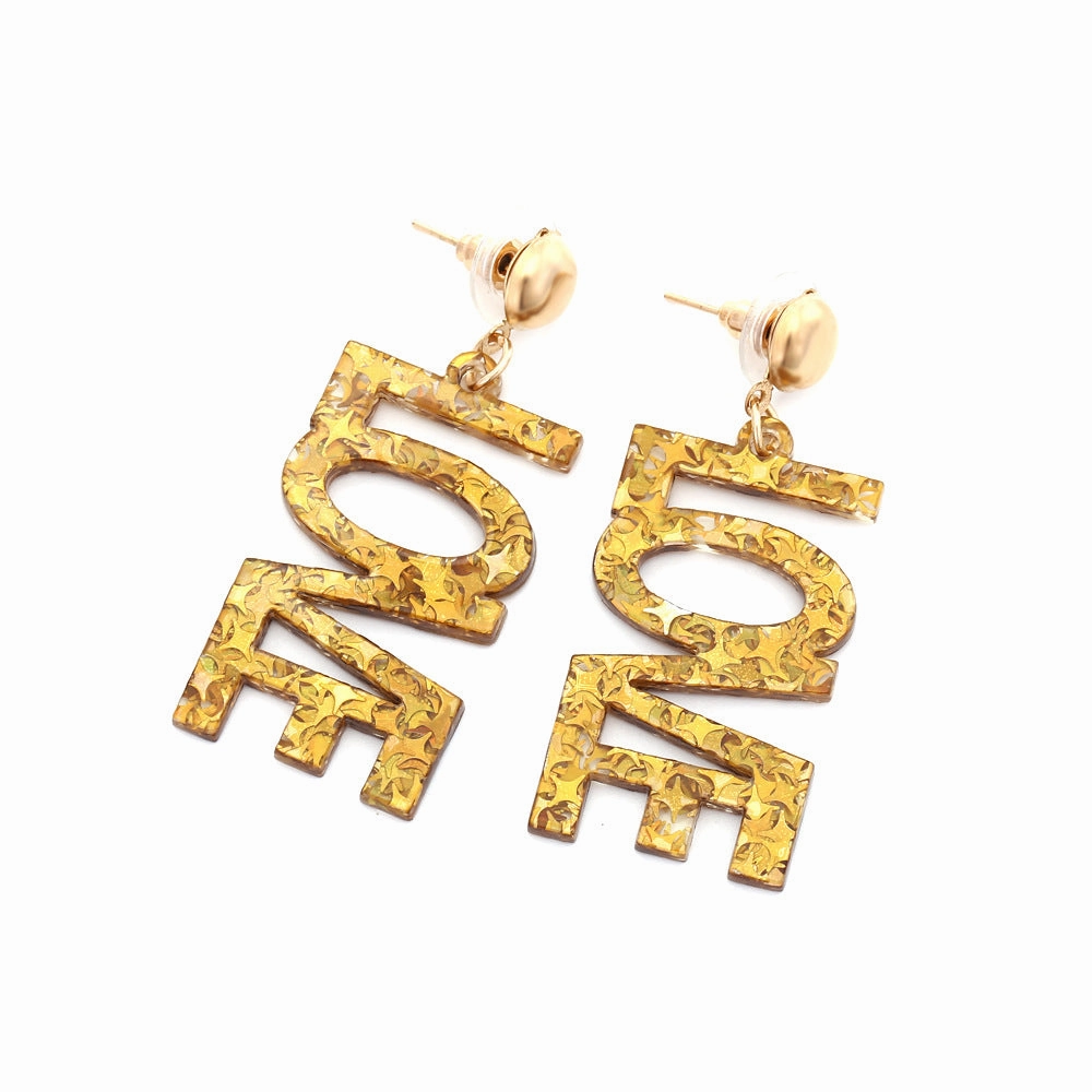 Wholesale LOVE Letter Acrylic Earrings