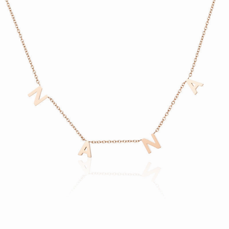 Wholesale LOVE MAMA NANA Mother's Day Gift Titanium Steel Necklace