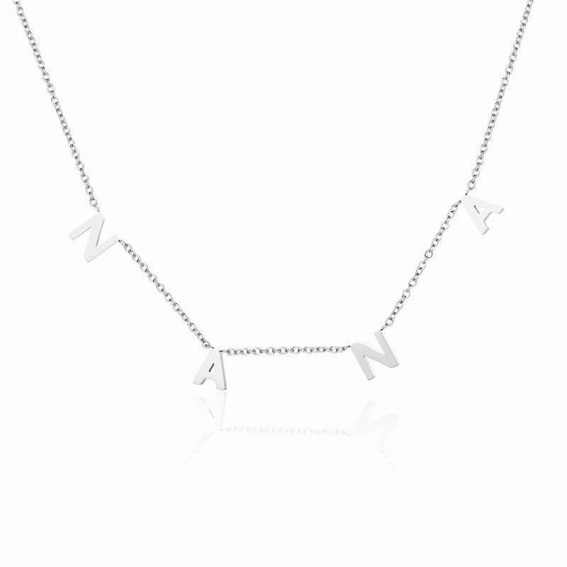 Wholesale LOVE MAMA NANA Mother's Day Gift Titanium Steel Necklace