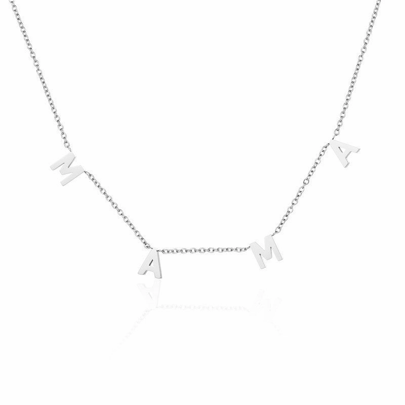 Wholesale LOVE MAMA NANA Mother's Day Gift Titanium Steel Necklace