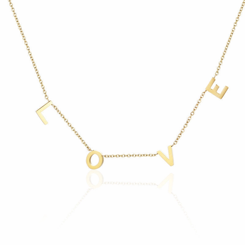 Wholesale LOVE MAMA NANA Mother's Day Gift Titanium Steel Necklace