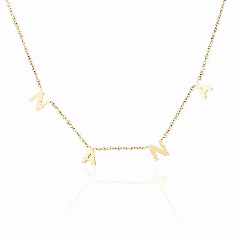Wholesale LOVE MAMA NANA Mother's Day Gift Titanium Steel Necklace