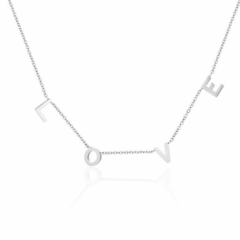 Wholesale LOVE MAMA NANA Mother's Day Gift Titanium Steel Necklace
