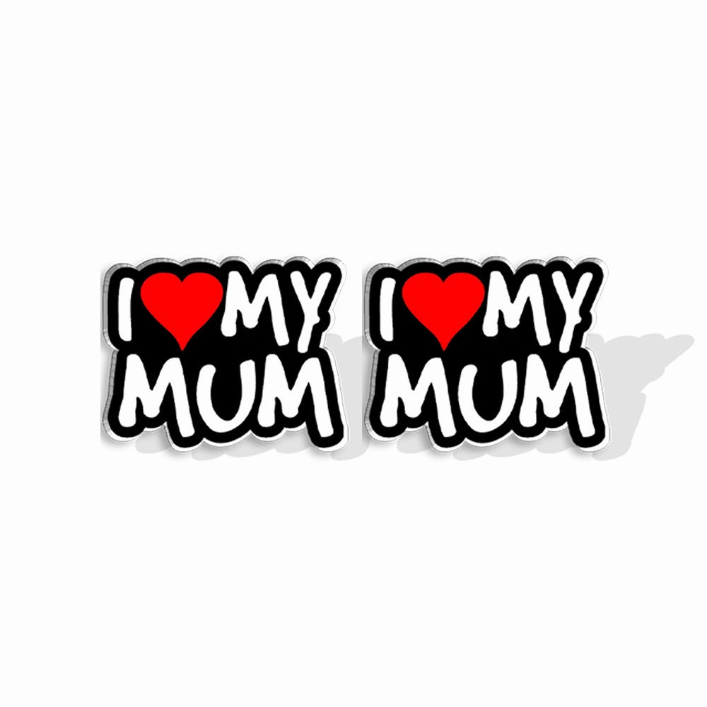 Wholesale LOVE MUM Stud Earrings Acrylic Earrings
