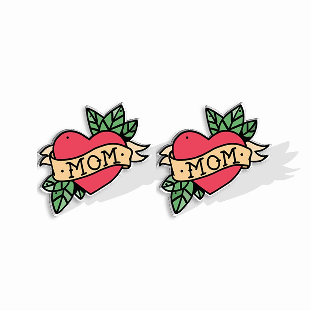 Wholesale LOVE MUM Stud Earrings Acrylic Earrings