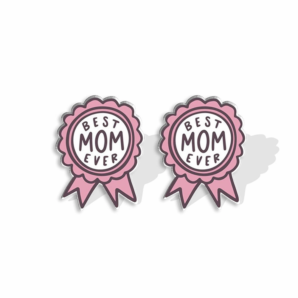 Wholesale LOVE MUM Stud Earrings Acrylic Earrings