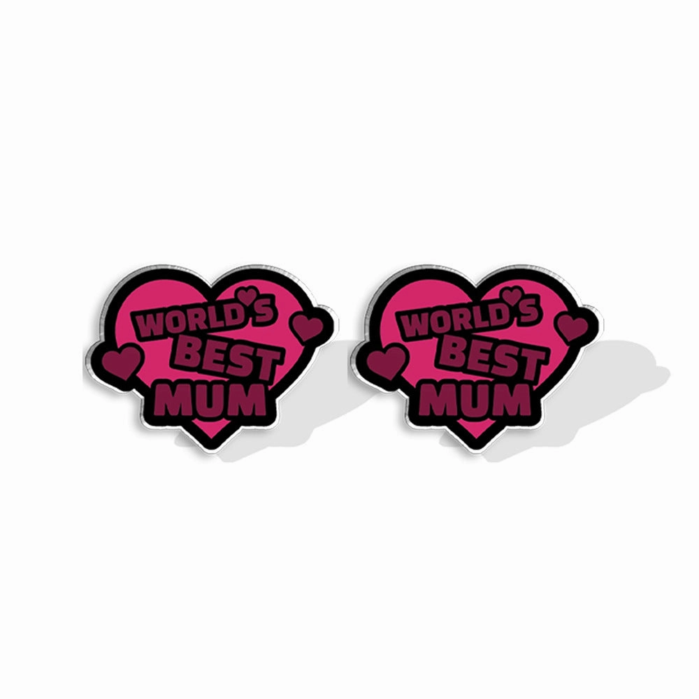 Wholesale LOVE MUM Stud Earrings Acrylic Earrings