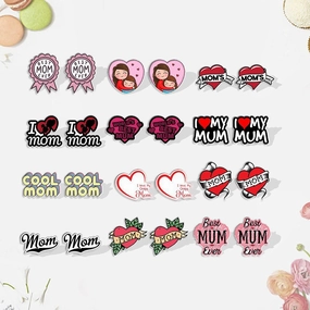 Wholesale LOVE MUM Stud Earrings Acrylic Earrings