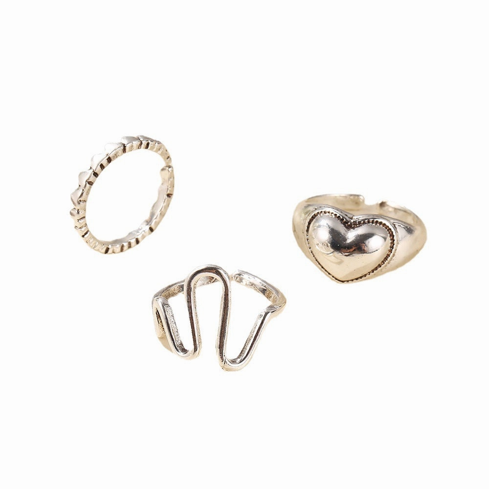 Wholesale Love Opening Alloy Ring 3-piece Set