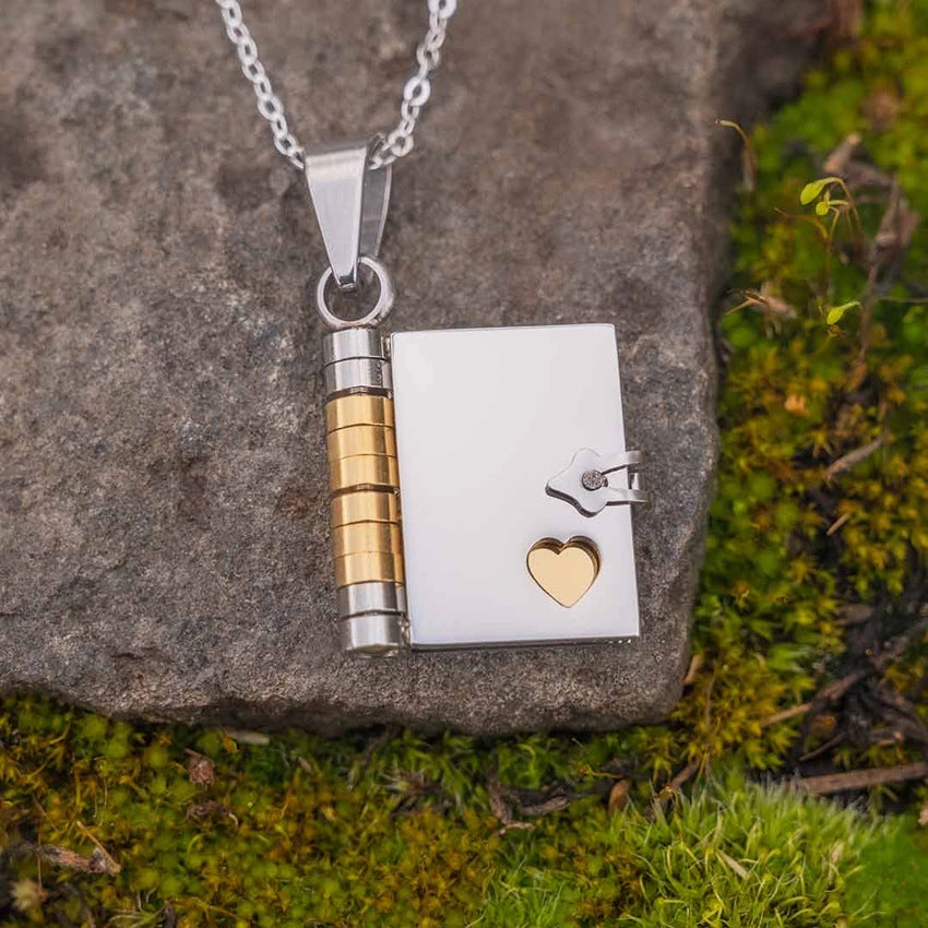 Wholesale Love Opening and Closing Books Stainless Steel Sweater Chain