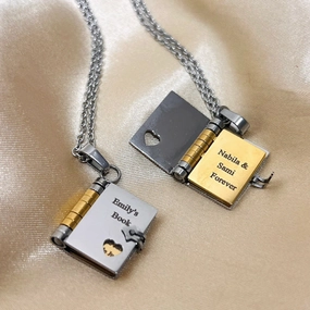 Wholesale Love Opening and Closing Books Stainless Steel Sweater Chain