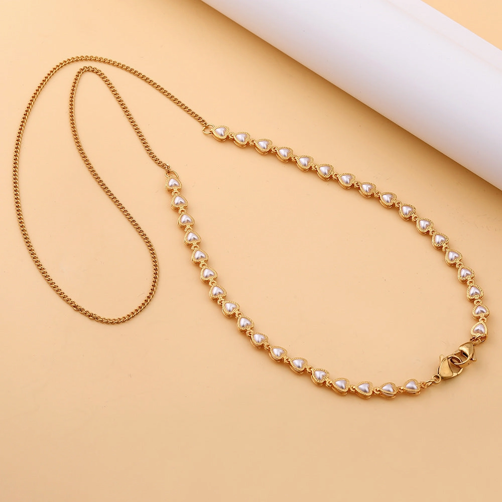 Wholesale Love Pearl Hanging Neck Glasses Chain