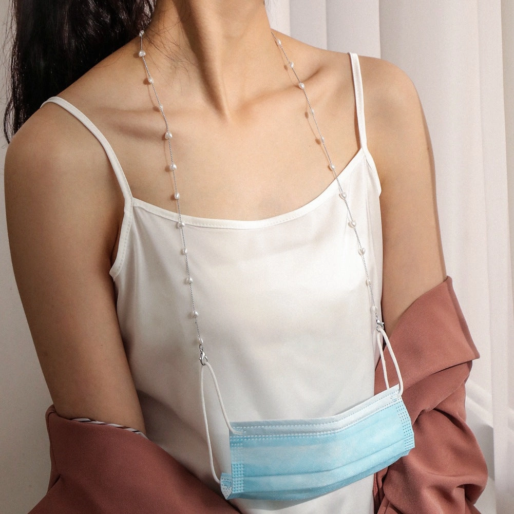 Wholesale Love Pearl Hanging Neck Glasses Chain